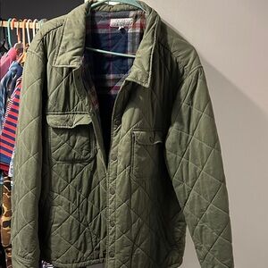 Ocean+Coast Men's Quilted Jacket in Olive Green
